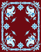 Stylized Bird And Star Pattern Rug