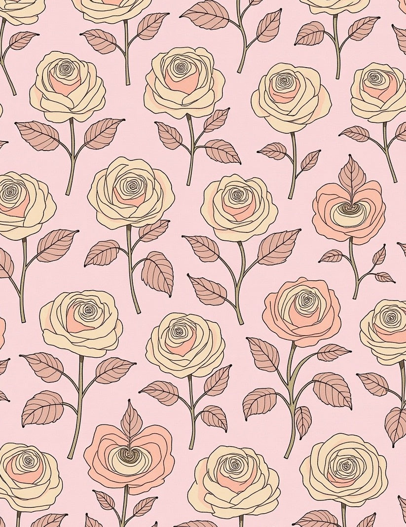 Rose Garden Pastel Floral Print Rug