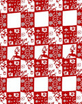 Red White Festive Checkered Pattern Rug