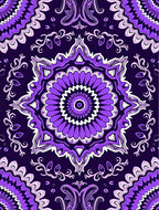 Purple Floral Mandala Design Rug