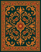 Rich Ornate Floral Scrollwork Rug