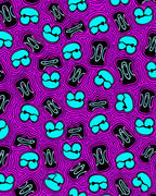 Bold Pink Blue Abstract Pattern Rug
