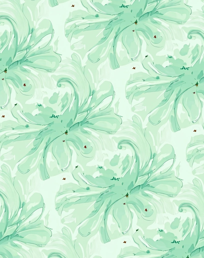 Abstract Floral Whimsical Teal Pattern Rug