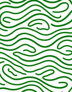 Bold Green Wavy Lines Pattern Rug