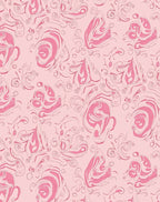 Pink Swirling Floral Abstract Print Rug