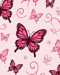 Pink Butterflies and Swirls Pattern Rug