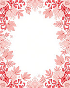 Coral Floral Border Design Rug