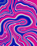 Bold Pink Blue Swirl Pattern Rug