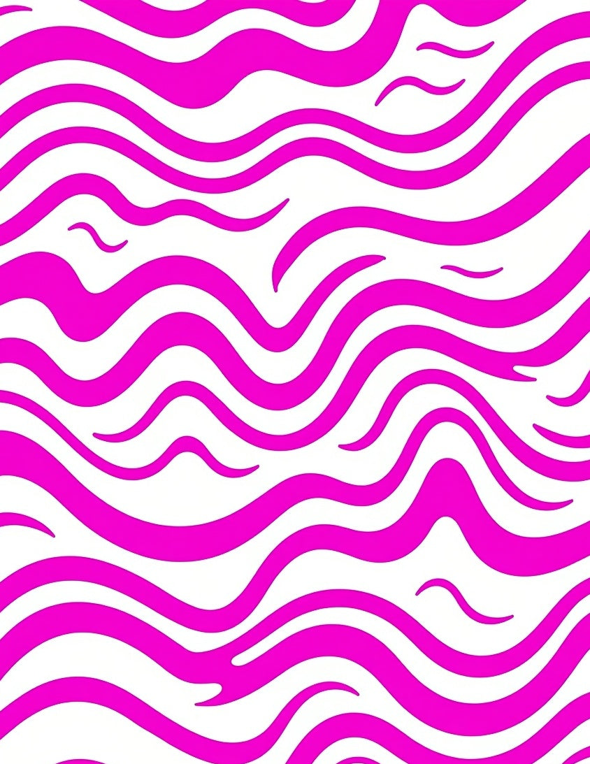 Bold Pink Stripe Abstract Waves Rug