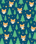 Cute Orange Cats Green Trees Pattern Rug