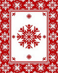 Red Snowflake Festive Border Rug