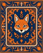 Foxy Orange Floral Art Deco Rug