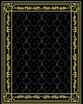Ornate Black Gold Geometric Pattern Rug