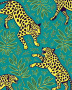 Yellow Jaguar Jungle Print Rug