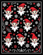 Charming Red Elf Snowflake Cluster Rug