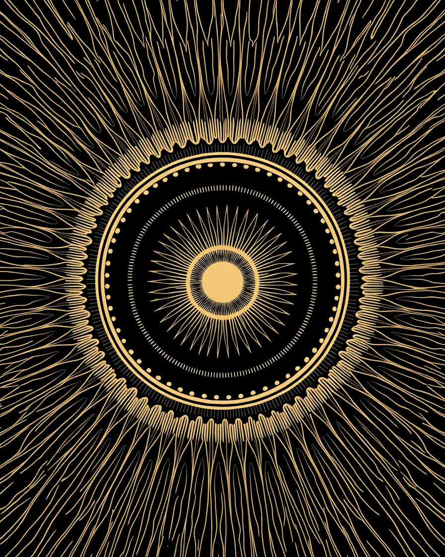Art Deco Sunburst Graphic Design Rug