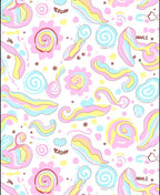 Scribble Swirl Pastel Abstract Rug