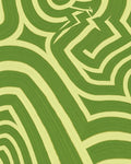 Green Yellow Abstract Linear Design Rug
