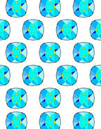 Geometric Faceted Blue Gemstone Pattern Rug