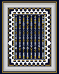 Classic Navy Geometric Chain Pattern Rug