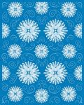 Art Nouveau Floral Swirl Blue Rug