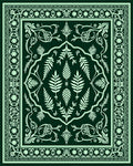 Elegant Green Floral Gilded Pattern Rug