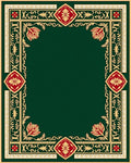 Ornate Floral Geometric Border Design Rug