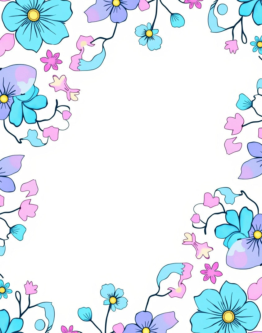 Delicate Floral Pattern With Colors Rug