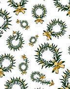 Green Leafy Wreath Flower Pattern Rug