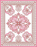 Pink Rose Floral Art Nouveau Rug