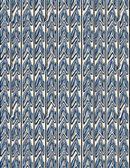 Striped Blue Cream Leaf Pattern Rug