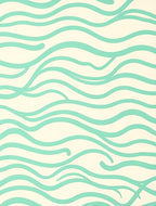 Aqua Wavy Smooth Lines Design Rug