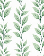 Spring Green Leafy Branch Repeat Rug