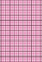 Pink Checkered Grid Pattern Rug