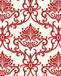 Classic Red Floral Damask Pattern Rug