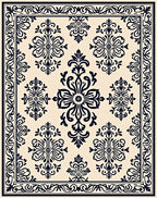 Classic Floral Swirl Patterned Rug