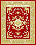 Red Golden Elaborate Floral Medallion Rug
