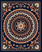 Ornate Floral Mandala Pattern Rug