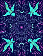 Cosmic Teal And Pink Celestial Pattern Rug