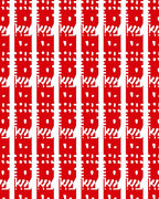 Bold Red Vertical Stripe Pattern Rug