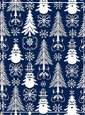 Charming White Snowman Evergreen Snowflake Trio Rug