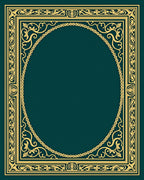 Ornate Golden Oval Scrollwork Rug