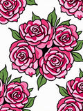 Fuchsia Rose Garden Pattern Rug