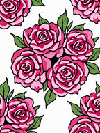 Fuchsia Rose Garden Pattern Rug
