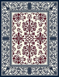 Intricate Scrollwork Floral Damask Rug