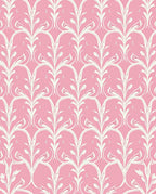 Pale Pink White Floral Damask Rug