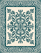 Ornate Floral Vines Pattern Rug