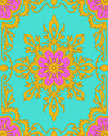 Ornate Flower Swirl Design Rug