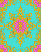 Ornate Flower Swirl Design Rug