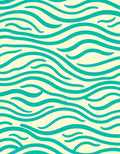 Teal Aqua Wavy Stripe Pattern Rug